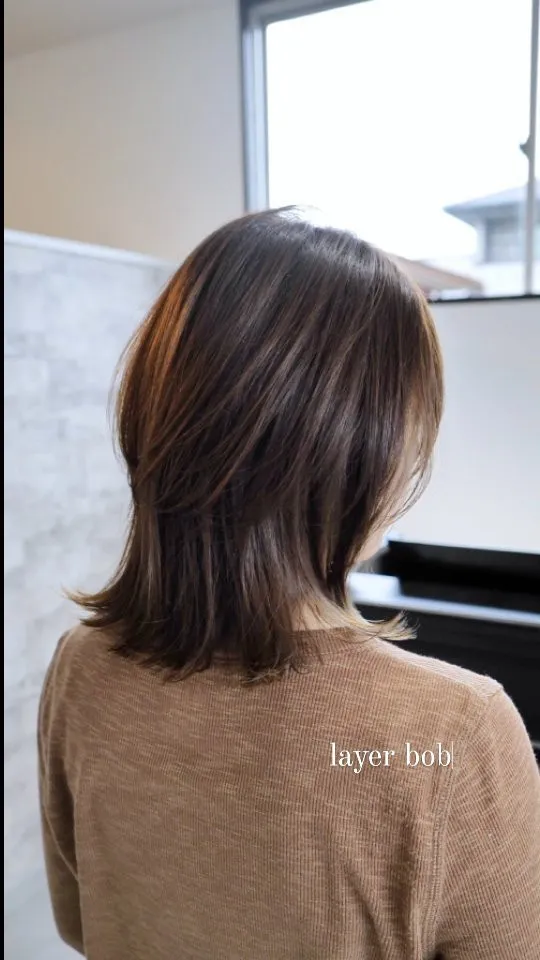 頭のかたちが良くみえるしっかりレイヤーボブ💇