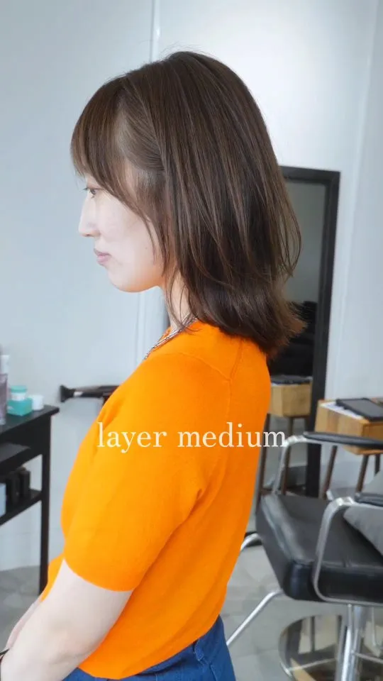こなれ感ある大人女性のレイヤーミディアム✂️