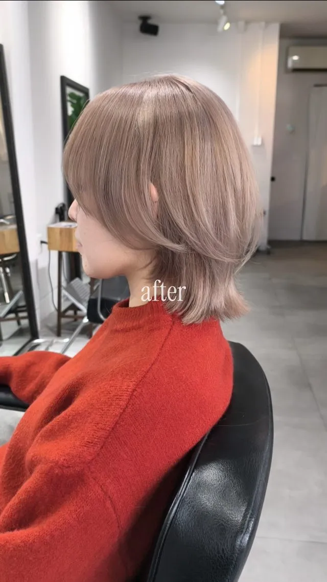 伸びてきたワンレンボブをハンサムにスタイルチェンジ✂