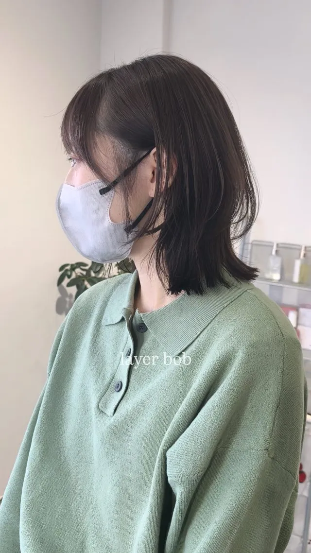 抜け感のあるグレージュレイヤーボブ◎